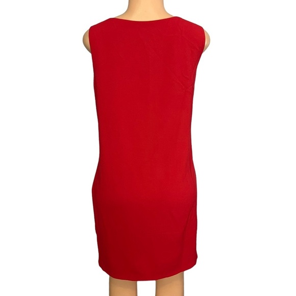 Theory Red V-neck Shift Dress - Picture 7 of 10